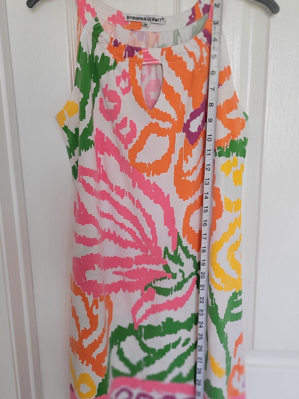 Barbara Gerwit Floral Sleeveless Dress -Halter Neck  Pink, Orange, Green, Yellow - Picture 8 of 12